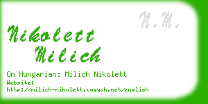 nikolett milich business card